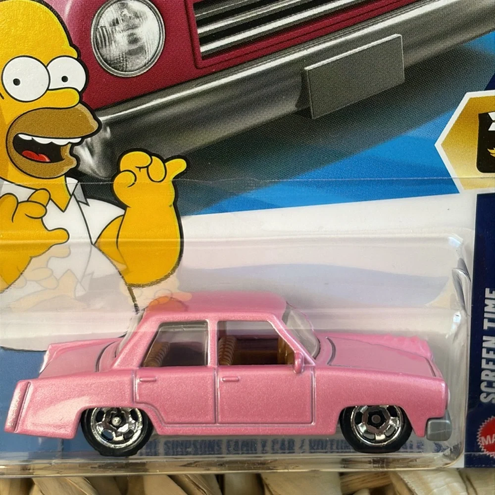 Hot Wheels Simpsons Family Cartoon Pink Car Hotwheels Diecast Collectible Toy 🆕